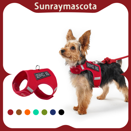 Sunraymascota Hot Convenient Breathable Small Dog Pet Harness and Leash Set Puppy Cat Vest Harness Collar for Chihuahua Pug Bulldog Cat