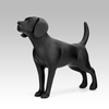 Sunray Mascota Matte Black Fiberglass Beagle Dog Mannequin 