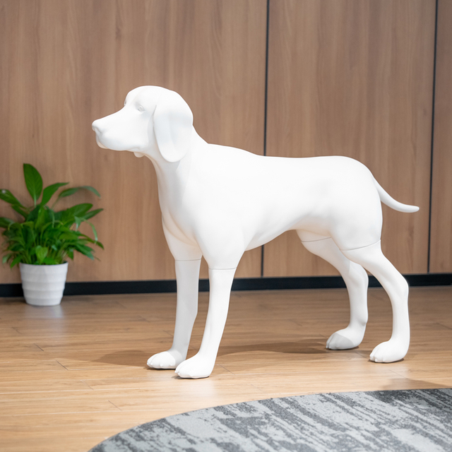 Sunray Mascota Matte White Fiberglass Weimaraner Dog Mannequin