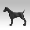 Sunray Mascota Matte Black Fiberglass Smooth Fox Terrier Dog Mannequin 