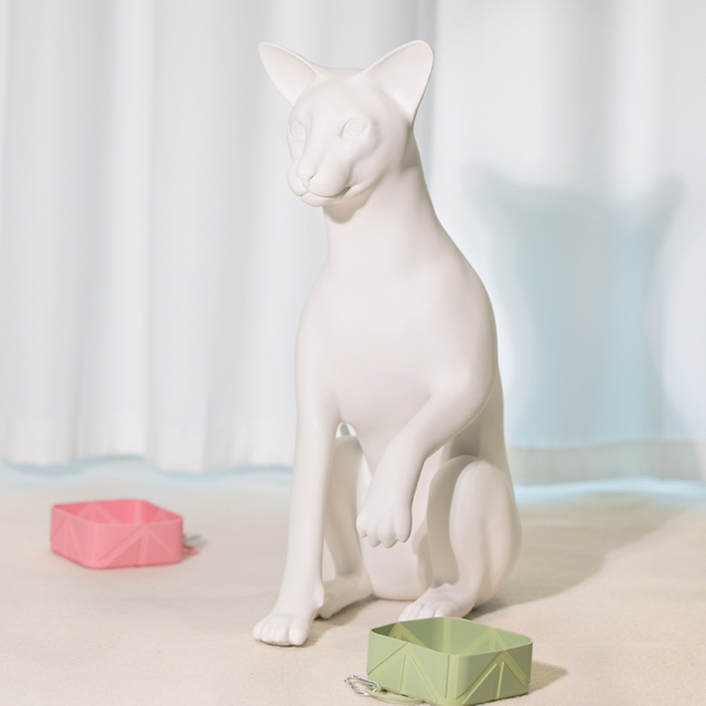 Sunray Mascota Matte White Oriental Shorthair Mannequin Sitting Mannequin